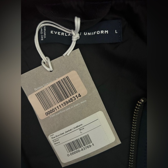 Everlane Mens Uniform The Bomber Jacket Size Large NWT Deep Navy Blue - Picture 6 of 6